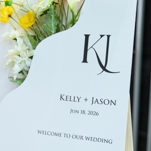 Unique and Elegant White PVC Foam Board Wedding Sign RYK070