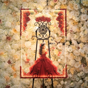 Red Quinceañera Royal-Style LED Welcome Sign RFGBC066
