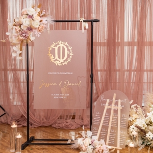Frosted Acrylic Wedding Welcome Sign with 3D Letters RYK080