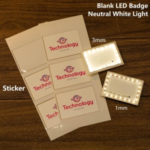 Blank Rectangle LED Acrylic Badges with Custom Stickers RFGTZ009