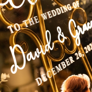 Personalized Photo LED Clear Acrylic UV Printed Welcome Sign For Wedding RFGBC048