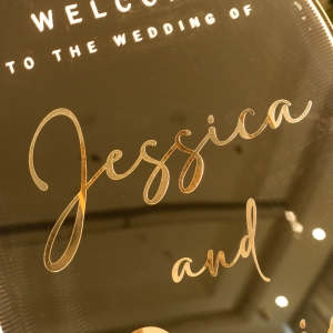 Personalized Text LED Arch Mirror Acrylic Welcome Sign For Wedding RFGBC049