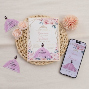 NFC Acrylic Dress Tag for Quinceañera Invitation RNFCI021