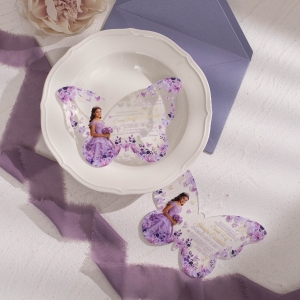 Personalized Acrylic Butterfly Photo Invitation RACRXV004
