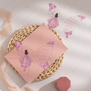 Princess Style Acrylic Butterfly Invitation RACRXV006