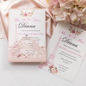 Laser Cut Wedding Simple Pocket Invitation WPL0192
