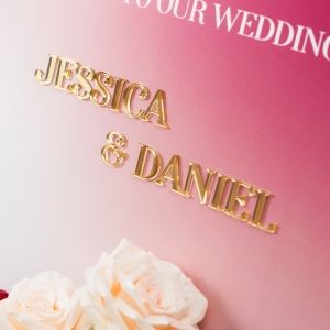 Flower Box Gradient PVC Foam Board Wedding Sign with 3D Letters RYK085