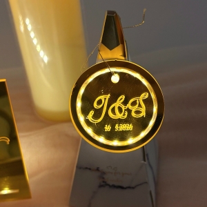 LED Round  Monogram Tag for Wedding RFGT011 