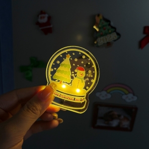 Christmas Snowy Globe Ornaments LED Magnets RFGGJ013