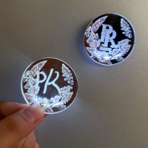 Luxury Glow Round Monogram Favor Magnets For Wedding RFGT014
