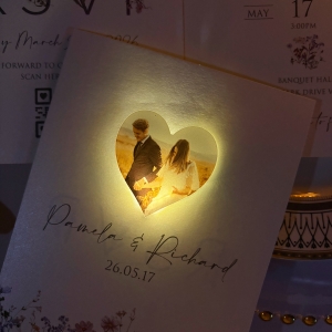Heart Photo Tag Folded Wedding Invitation Set RACRL027