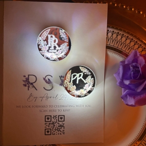 Wildflower Glow Monogram Folded Wedding Invitation Set RACRL025