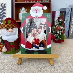 LED Santa Photo Frame  C Festive Light-Up Christmas Decoration for Holiday Memories GLS0010