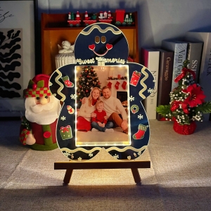 Light-Up Gingerbread Picture Frame  C Fun and Festive LED Frame for Holiday Photos GLS0014
