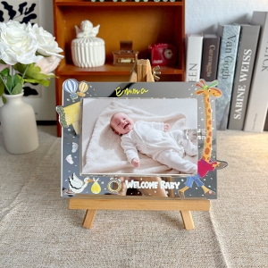 Brighten your nursery with this LED acrylic baby frame, featuring adorable cartoon animals  cute and charming for any little one  s room GLS0019