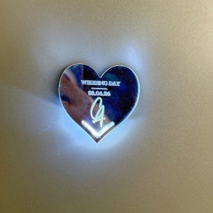 Silver Heart Glow Save The Date Magnets RFGT022