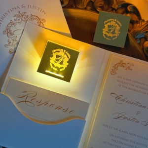 Folded Wedding Invitation with Magnetic LED Tag RACRL064