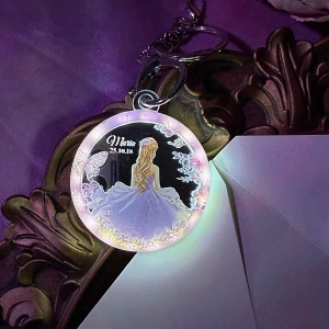 LED Mirror Acrylic Photo Keychain Favors for Quinceanera RFGT025 