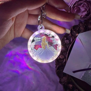 LED Mirror Acrylic Photo Keychain Favors for Quinceanera RFGT025 