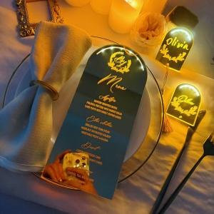 Arched Gold Mirror Place Card RFGP002