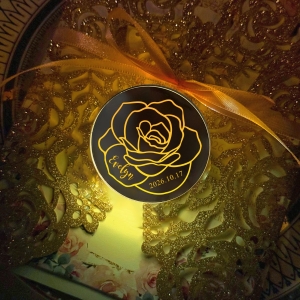 Luminous Rose Gold Lace Quinceañera Invitation RACRL049