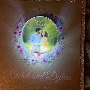 Flat Wedding Invitation with Illuminated Photo Tag RACRL043