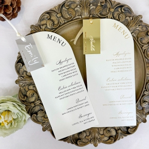 Minimalist Modern Menu Card with Glowing Place Cards RFGC003