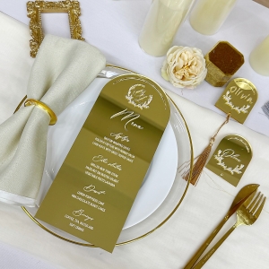 Arched Gold Mirror Place Card RFGP002