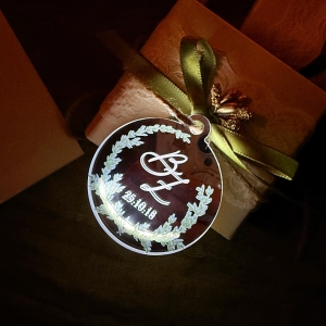 LED Mirror Acrylic Tag with Monogram for Wedding RFGT035