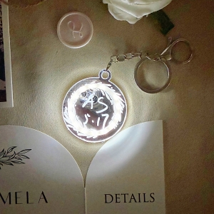 LED Round Mirror Acrylic Keychain Favors for Wedding RFGT034