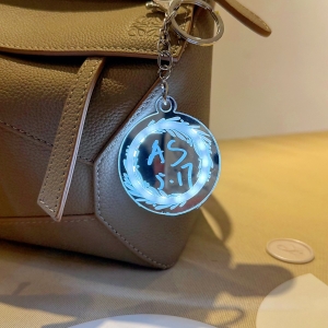LED Round Mirror Acrylic Keychain Favors for Wedding RFGT034