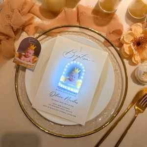 Baptism Invitation with Arch Glow Tag RACRL053
