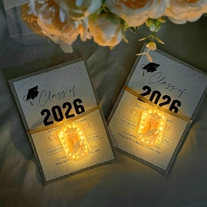 Graduation Invitation with Photo Printable Glow Tag RACRL052