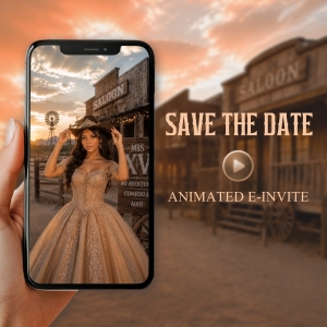 Rustic Western Quince Story Save the Date REI037