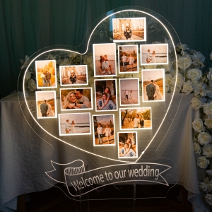 Luminous Photo Collage Reusable Welcome Sign RFGBC018
