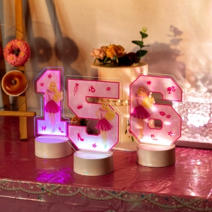 Glowing Number Barbie Theme Birthday Centerpiece RYZX012