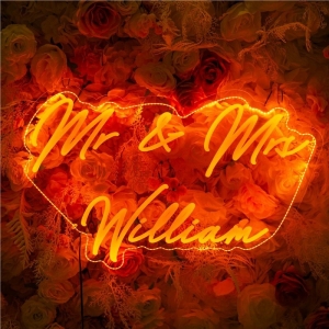 Vibrant Mr&Mrs neon, personalized with your family name RFGBC038