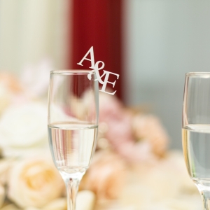 White Acrylic Initial Wedding Drink Toppers RCNSD001