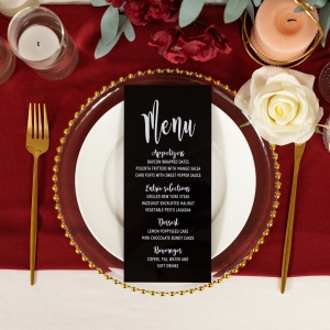 Black Acrylic Wedding Menu Card with UV Printing RACRC006