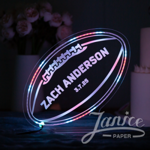Sports-Inspired Laser-Detailed Oval Dynamic Lighting Centerpiece RYZX019