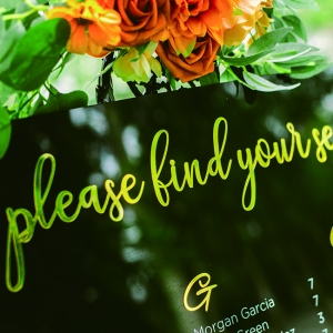 Black Acrylic Wedding Welcome Signs with Gold 3D Letters RYK075