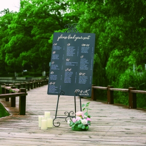 Black Acrylic Wedding Welcome Signs with Gold 3D Letters RYK075
