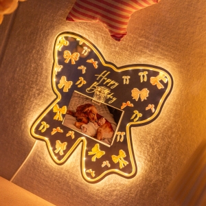 Lovely Bow Style Illuminous Photo Frame Birthday Gift GLS005