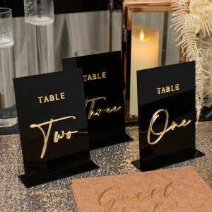 Black Gold 3D Table number RYKP003