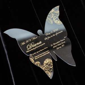 Butterfly Shape Acrylic Invitation DACR04