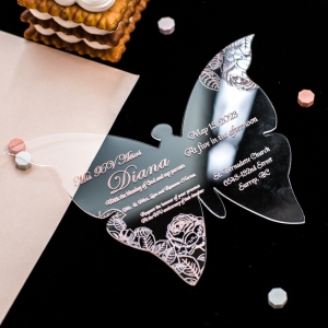 Butterfly Shape Acrylic Invitation DACR04