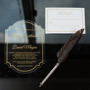 Vintage frame Shape Acrylic Wedding Invitation DACR03