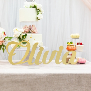  Custom Double-layered Top Table Acrylic Name Sign for Birthday RNSH013