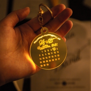Glow Keychain with Calendar for Wedding RFGT037