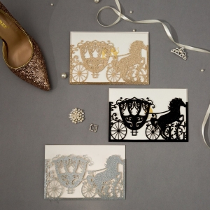 Fantasy Glitter Laser Cut Quinceanera Invitation RWPL0201G